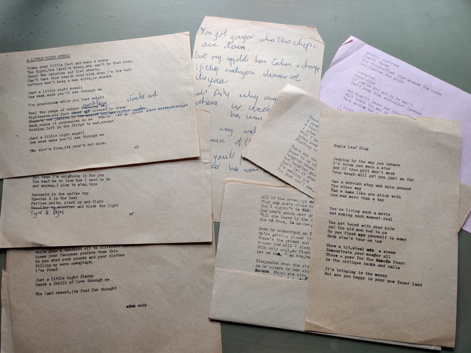 Original Lyrics Collage from Paul